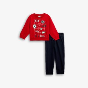 Ch&aacute;ndal algod&oacute;n ni&ntilde;o rojo/marino F&uacute;tbol