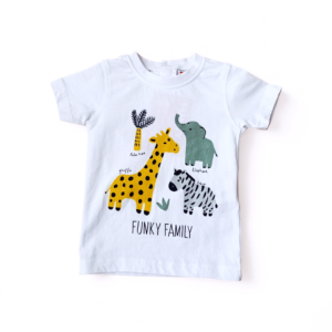Camiseta blanca manga corta beb&eacute; Safari