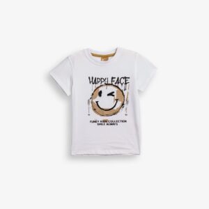Camiseta algod&oacute;n Blanca infantil Happy Face
