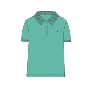 Polo manga corta turquesa algod&oacute;n infantil