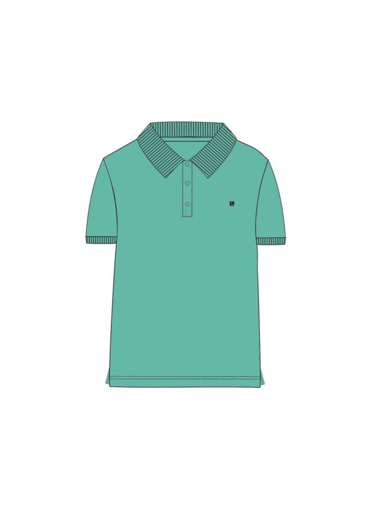 Polo manga corta turquesa algod&oacute;n infantil