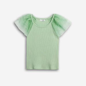 Camiseta verde  canal&eacute; juvenil mangas tul