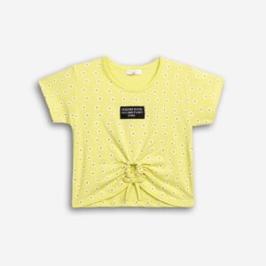 Camiseta ombligo amarilla juvenil Flores
