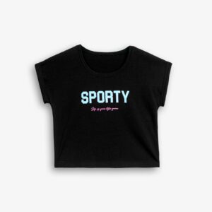 Camiseta negra juvenil Sporty