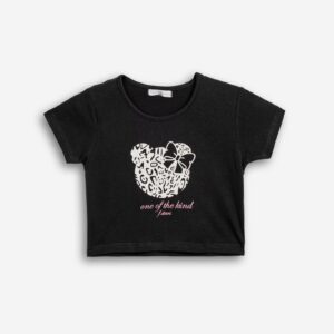 Camiseta negra juvenil Print