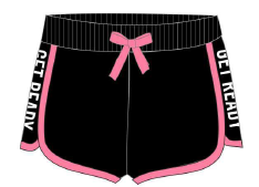 Short deportivo negro/fucsia juvenil