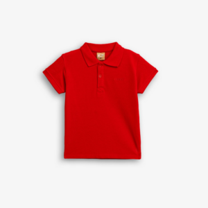 Polo manga corta Rojo algod&oacute;n infantil