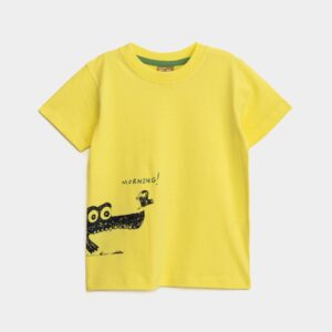 Camiseta algod&oacute;n Amarilla infantil Cocodrilo