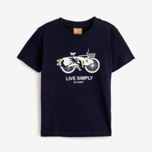 Camiseta algod&oacute;n Marino infantil Bicicleta
