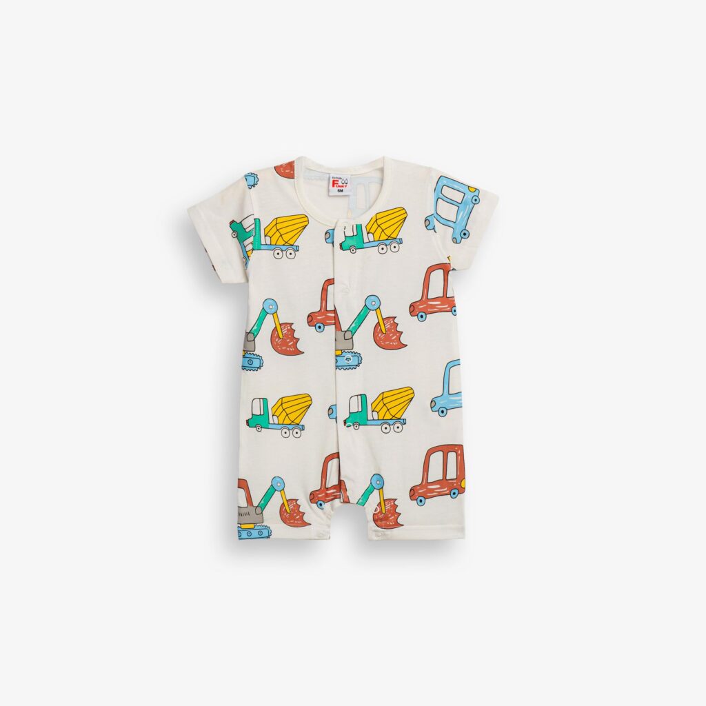 Pijama beb&eacute; algod&oacute;n blanco Transportes