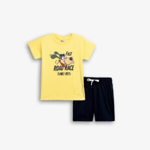 Conjunto camiseta Amarilla Perro+ pantal&oacute;n corto Marino