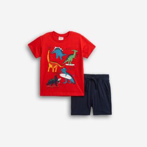 Conjunto camiseta Roja + pantal&oacute;n corto Marino Dinos
