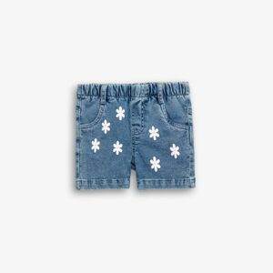 Short vaquero azul infantil Flores