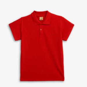 Polo manga corta Rojo algod&oacute;n juvenil