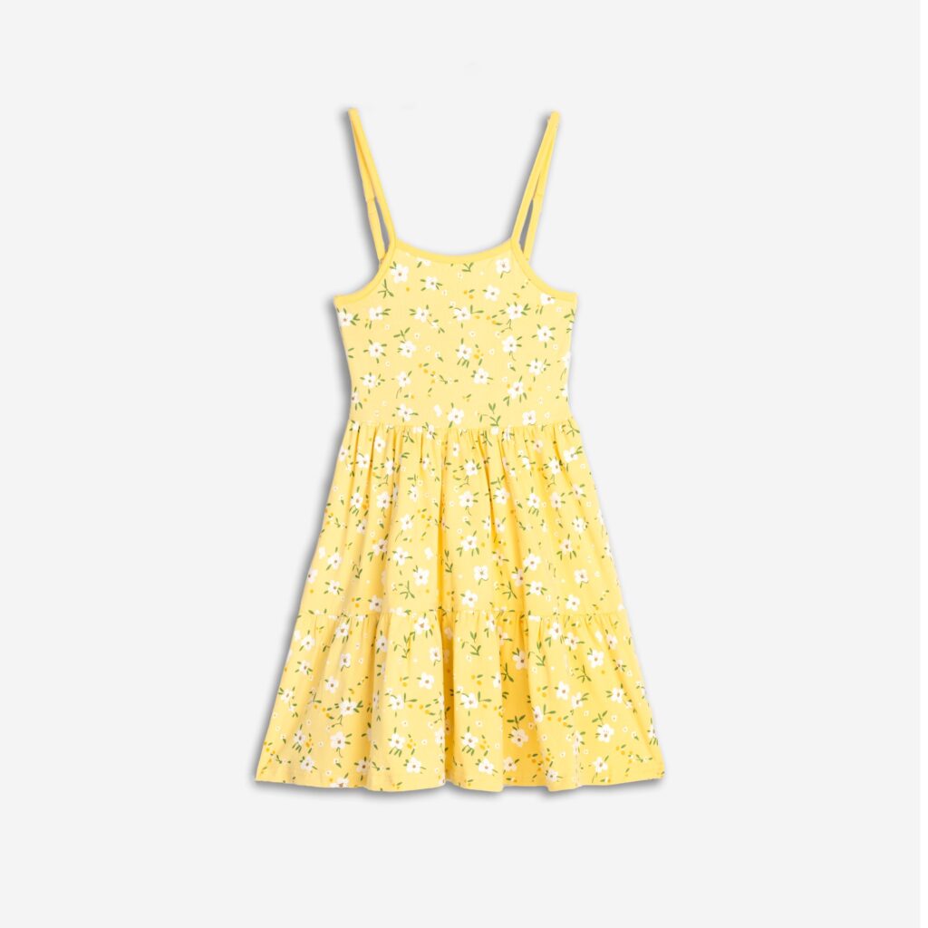 Vestido Amarillo Flores Tirantes Juvenil