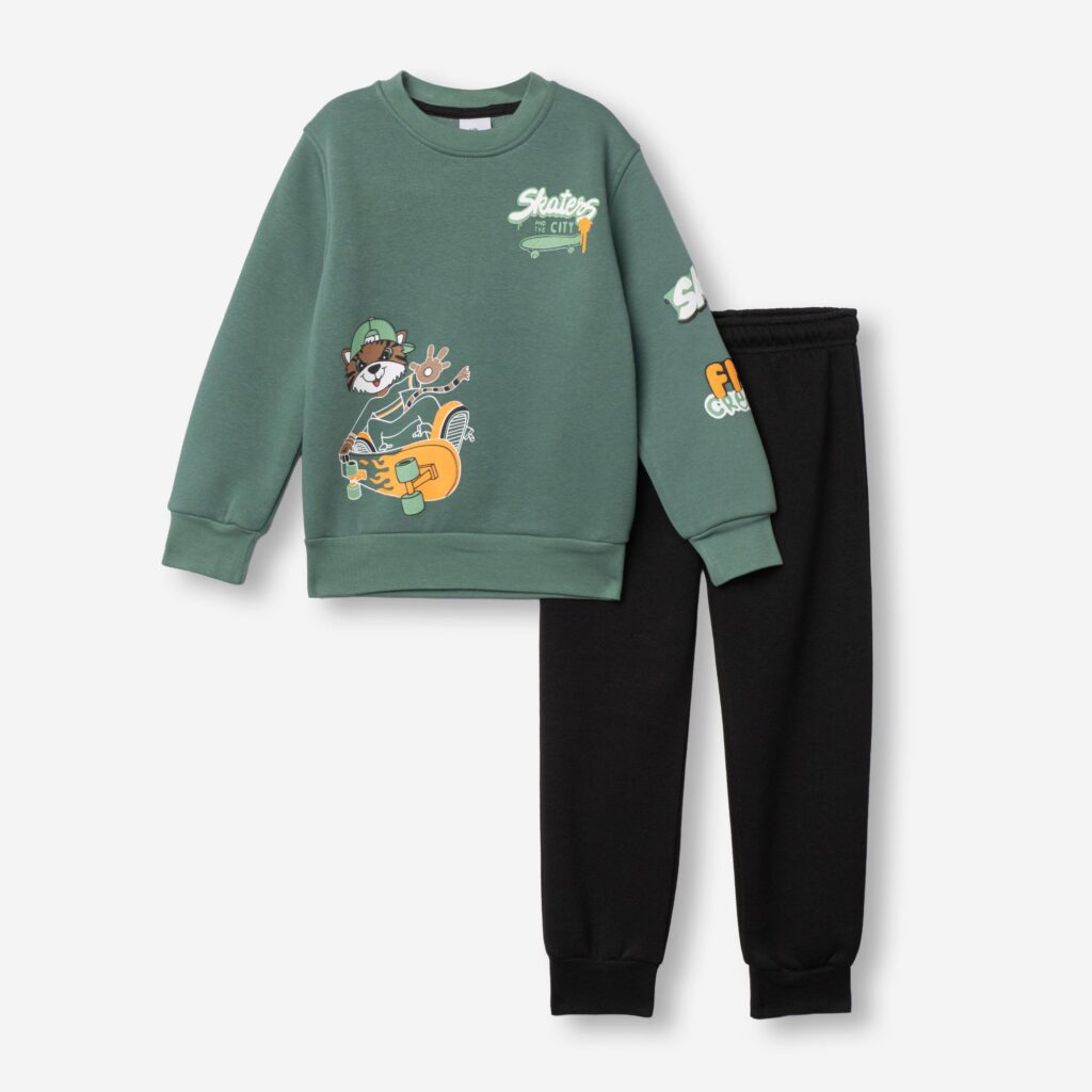 Ch&aacute;ndal ni&ntilde;o infantil Verde/negro tigre Skate