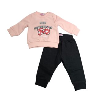 Ch&aacute;ndal polar beb&eacute; ni&ntilde;a rosa/negro Lazo Minnie
