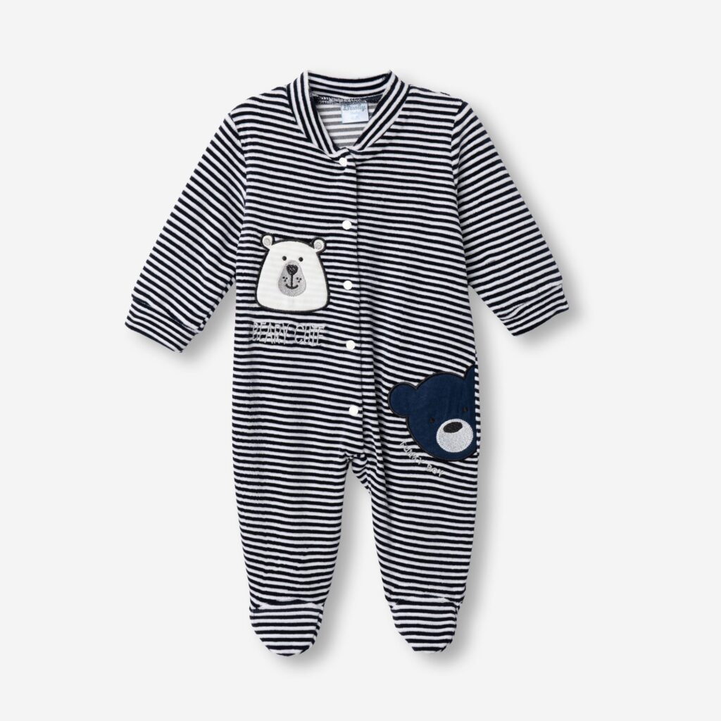 Pijama Polar beb&eacute; Rayas Oso