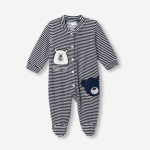 Pijama Polar beb&eacute; Rayas Oso