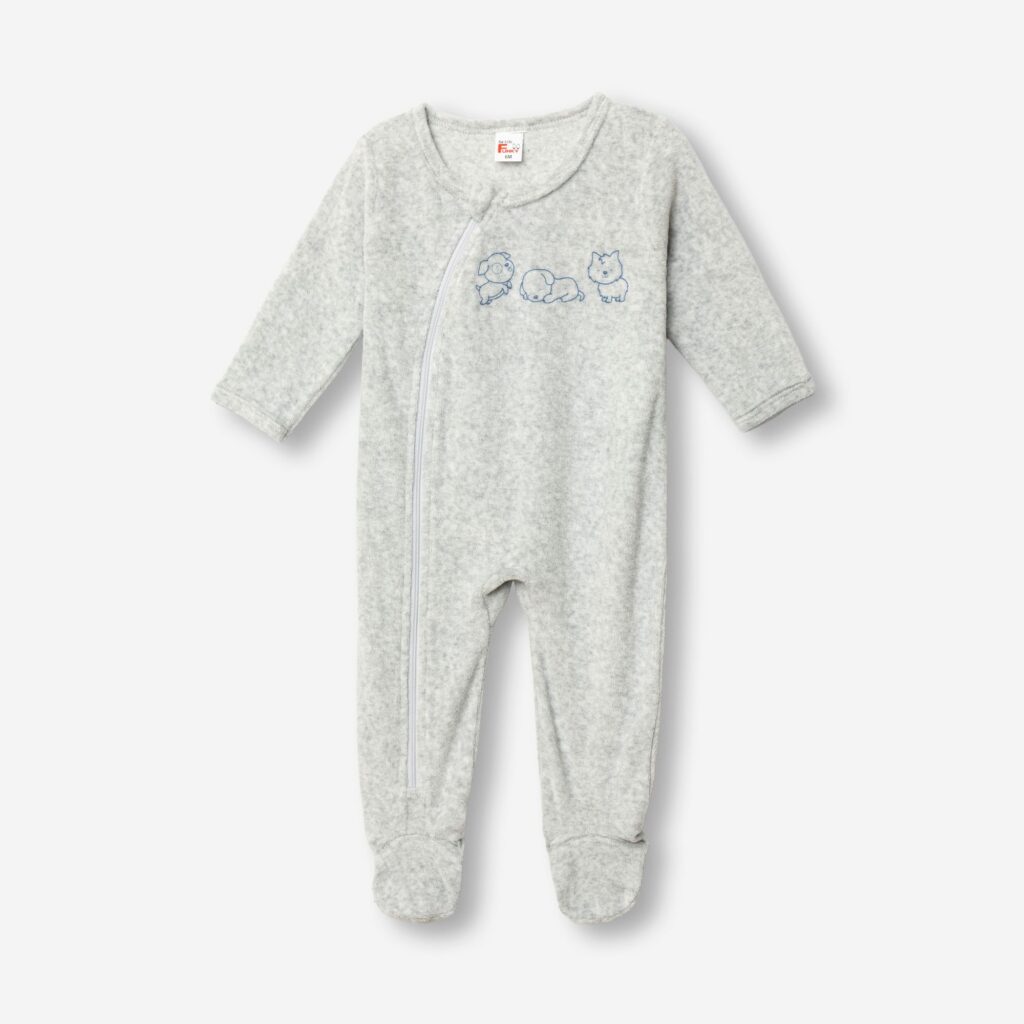 Pijama Polar beb&eacute; Gris Animales