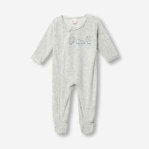 Pijama Polar beb&eacute; Gris Animales