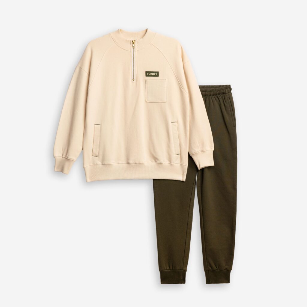 Ch&aacute;ndal polar ni&ntilde;o juvenil beige/khaki bolsillos