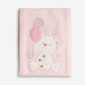 Manta Algod&oacute;n Beb&eacute; Reci&eacute;n Nacido Rosa Oso