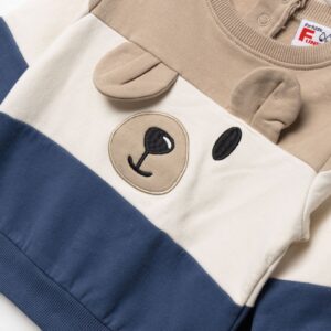 Ch&aacute;ndal algod&oacute;n beb&eacute; ni&ntilde;o Beige//Crema/Azul Oso